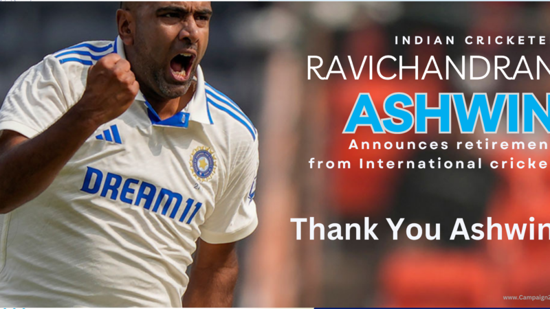 Ashwin announced his retirement from international cricket.