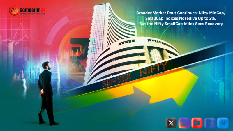 Broader Market Rout Continues: Nifty MidCap, SmallCap Indices Nosedive Up to 2%, But the Nifty SmallCap Index Sees Recovery